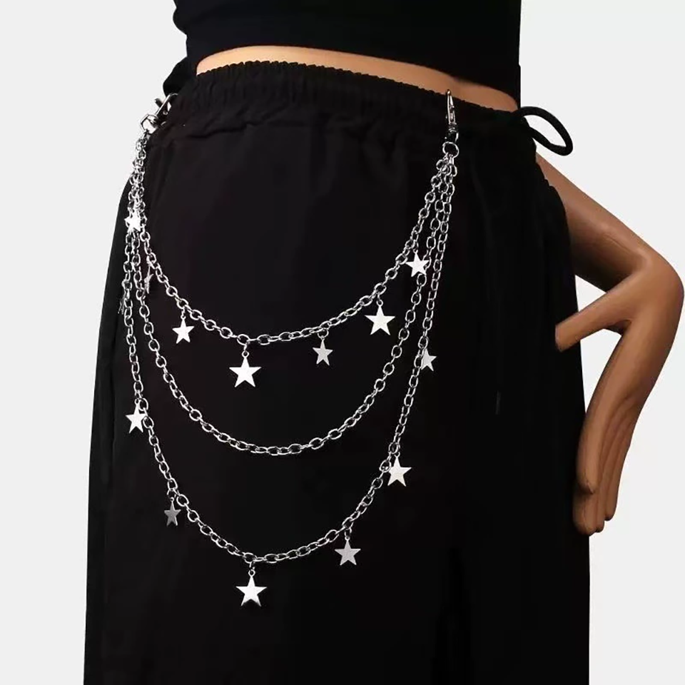 Tech Wear Accessories - Sexy Y2K Layered Star Dangle Pants
