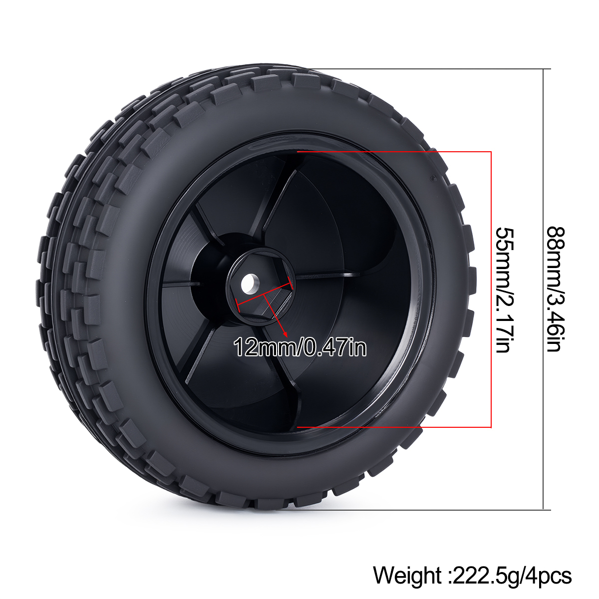 4Pcs Front Rear Wheel Tire wit - Xray Tech Accessories recensione e prezzo