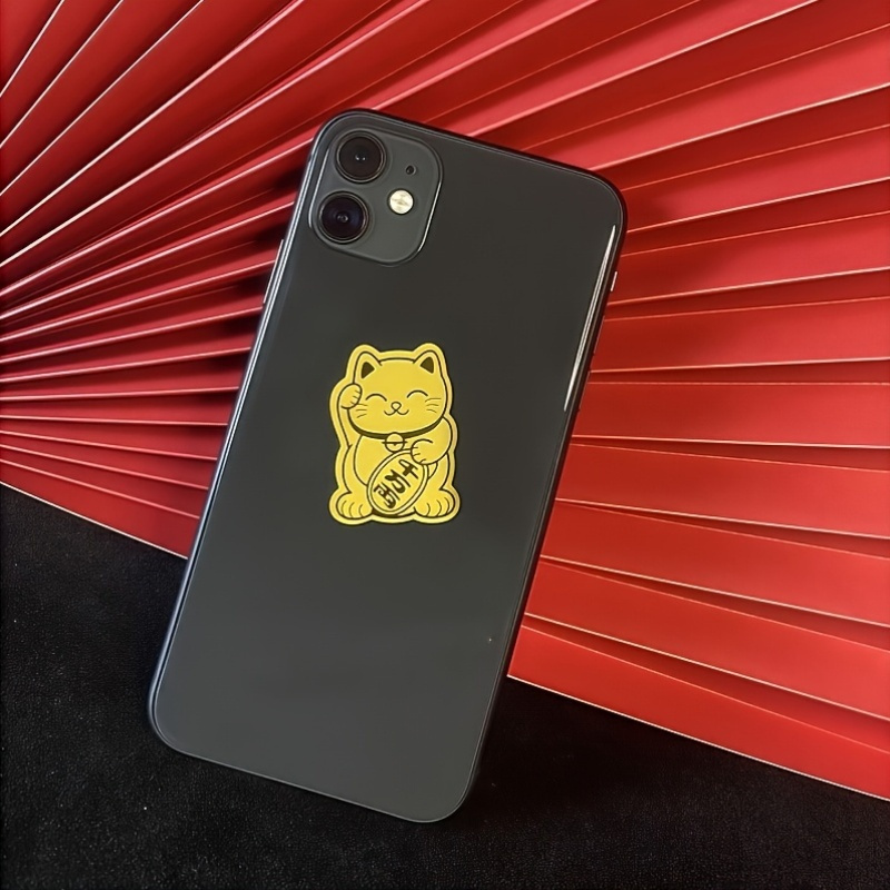 6 Gold Lucky Cat Stickers - De - Tech Accessories For Laptop recensione e prezzo
