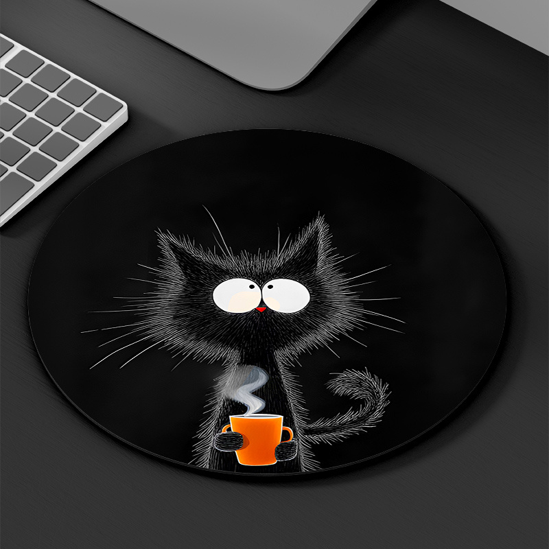 Black Cat Round Mouse Pad Dura - Tech Table Accessories recensione e prezzo
