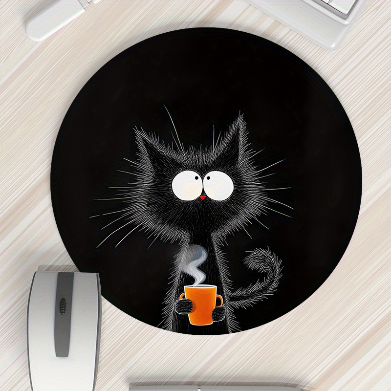Black Cat Round Mouse Pad Dura - Tech Table Accessories recensione e prezzo