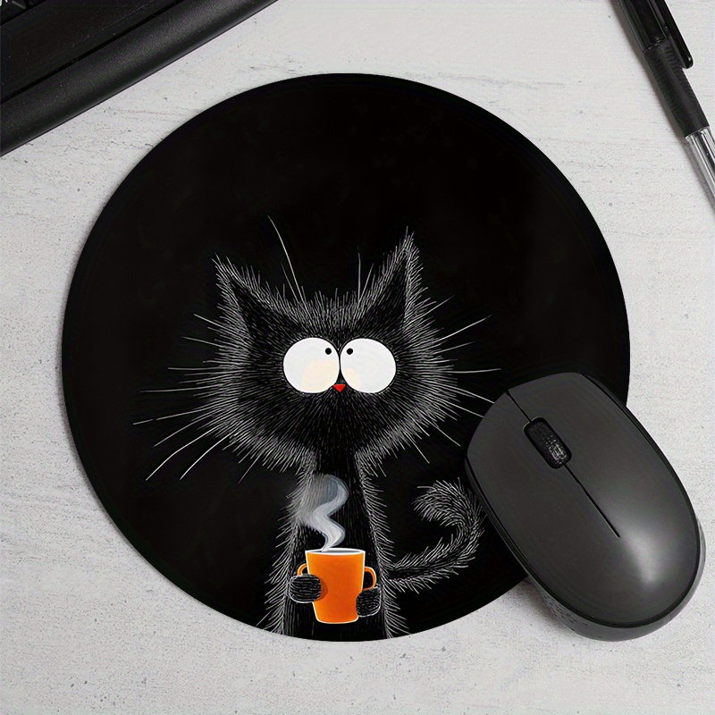 Black Cat Round Mouse Pad Dura - Tech Table Accessories recensione e prezzo