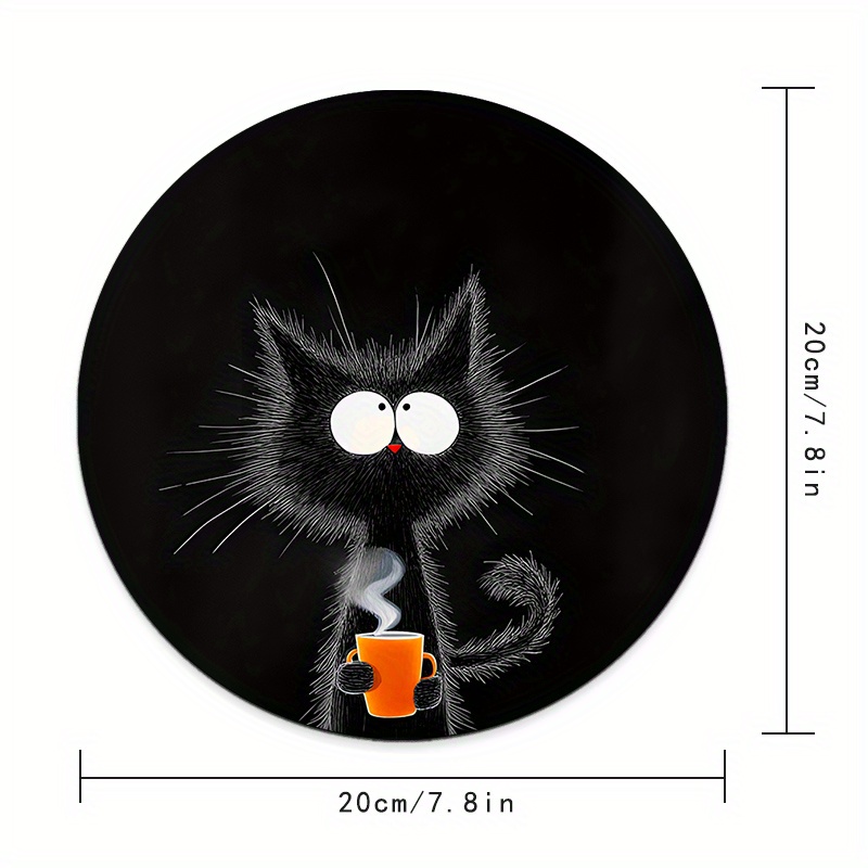 Black Cat Round Mouse Pad Dura - Tech Table Accessories recensione e prezzo