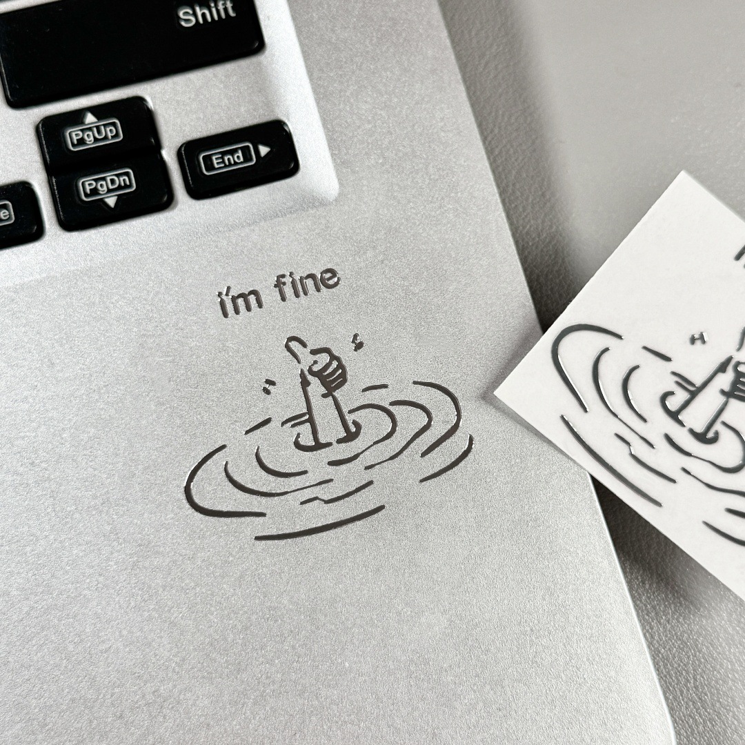 5/10Pcs I'M Fine, Funny, Sarca - Tech Accessories For Laptop recensione e prezzo